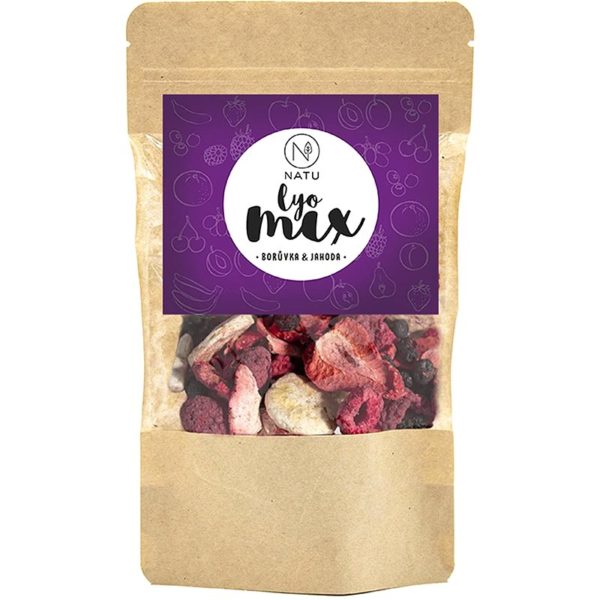 NATU Lyo mix čučoriedka & jahoda mrazom sušené ovocie 35 g
